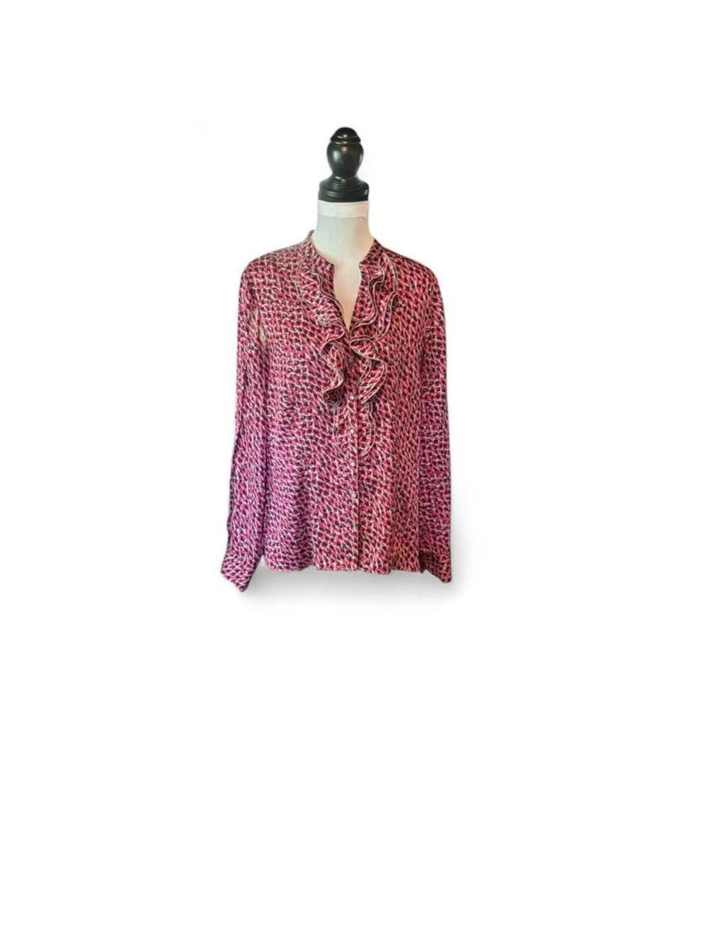 Anne Klein blouse with ruffle detail. Size L NWOT